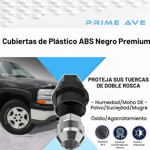 Vista 2 de Tapas de tuerca de rueda negras – Reemplazo compatible para Cadillac, Chevrolet, GMC Durable Lugnut Tapas para camiones SUV Parte OEM # 15646250