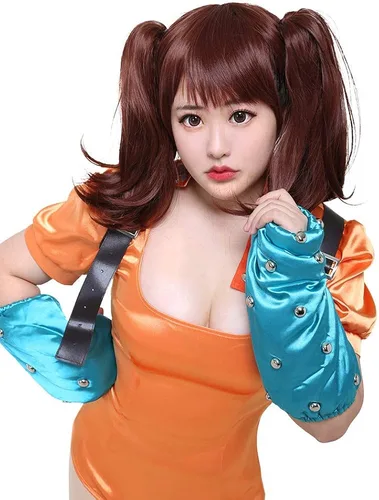 Vista 5 de miccostumes Disfraz de cosplay para mujer, leotardo naranja con protectores de brazos y bolsa