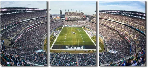 Vista 57 de TUMOVO MetLife Stadium - Decoración de pared de Nueva York, 3 piezas, lienzo, arte de pared para decoración del hogar, juegos de fútbol americano