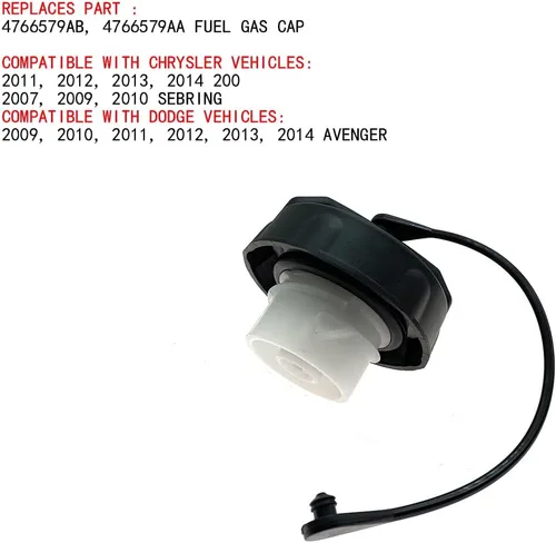 Vista 2 de Tapa de llenado de gas del depósito de combustible para Chrysler Dodge Reemplazar 4766579AB 4766579AA Compatible con Chrysler 200 2011-2014