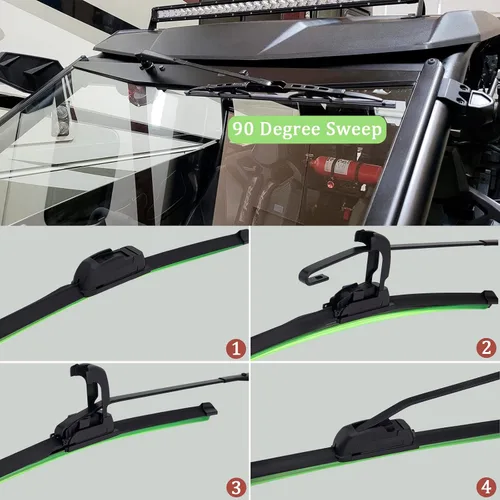 Vista 6 de Kit de limpiaparabrisas eléctrico UTV, kit de motor de limpiaparabrisas universal, kit de limpiaparabrisas eléctrico de 12 V para UTV, kit