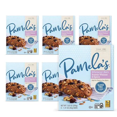 Vista 10 de Pamela's Whenever Bars Quartet - Cuarteto de barras sin gluten para el desayuno y aperitivos para llevar, almendra de arándano, especias de nuez
