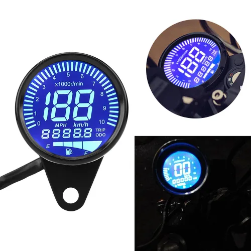 Vista 2 de Keenso 2.6 "Velocímetro universal para motocicleta, tacómetro LED, medidor de nivel de aceite