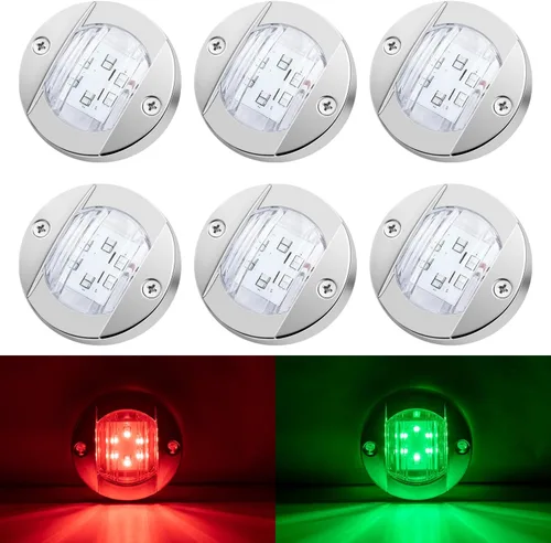 Vista 6 de 6 Piezas Luces LED Marinas para Barco, Cubierta de Cabina, Luces de Cortesía de Popa Espejo de Popa 12V DC para Navegación en Barco, Kayak, Yate Azul