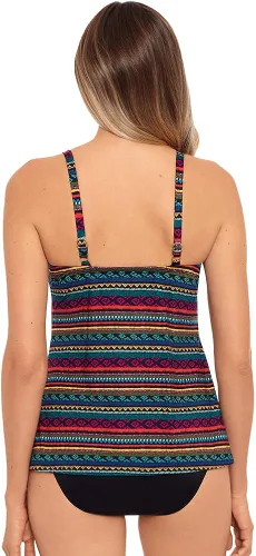 Vista 3 de Miraclesuit Traje de baño para mujer con nudo de amor escote corazón brasier con aros tankini