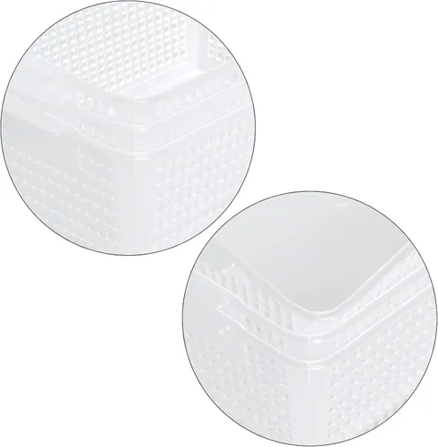 Vista 3 de Cesta grande de plástico para organización, juego de 3, transparente