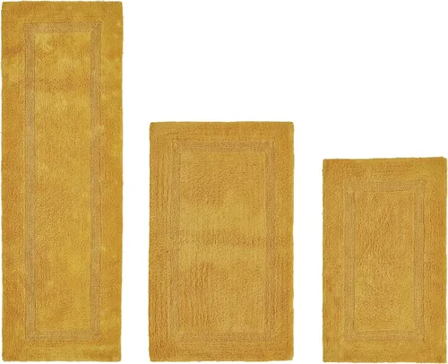 Vista 615 de Better Trends - Juego de 2 alfombras de baño 100% algodón, extra suaves, con borlas, de 17" x 24", alfombra de baño superabsorbente y reversible