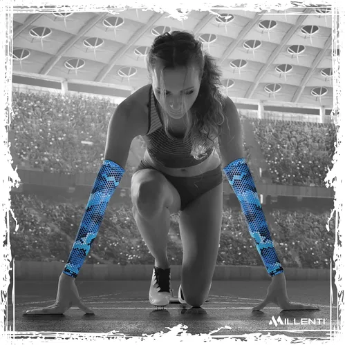 Vista 17 de Millenti Manga de compresión de brazo de enfriamiento – Mangas de recuperación deportiva de protección solar, se enfría cuando está mojado, unisex