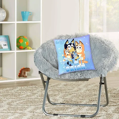 Vista 2 de Blue Dog Pillow with Name - 16in Insert Included - (Blue)