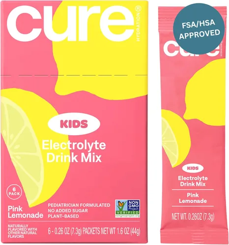 Vista 7 de Cure Hydration - Mezcla de bebida de electrolitos para niños Fórmula rehidratante pediátrica a base de plantas Sin azúcar añadida, FSA-HSA, sin