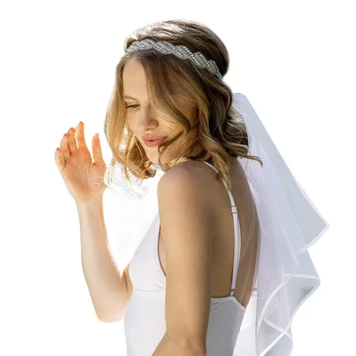 Vista 7 de Vela elástica para novia, de Bachelorette, talla única , Plateado
