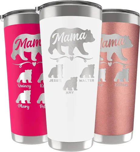 Vista 32 de Vaso de Mamá Oso, vaso personalizado para mamá Oro Rosa