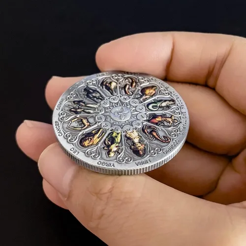 Vista 5 de Doce Constelaciones Moneda de Desafío Colorida Monedas de la Suerte
