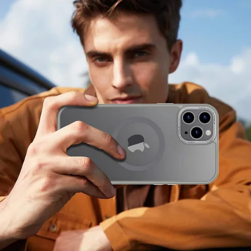 Vista 55 de Anuck - Funda magnética para iPhone 11 compatible con MagSafe, carcasa trasera mate translúcida dura, borde de TPU, delgada, resistente a impactos