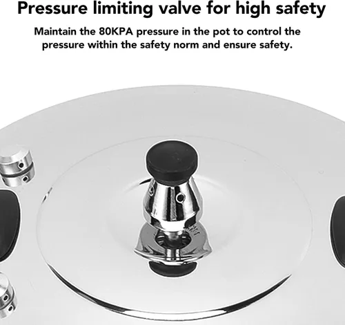 Vista 7 de Fdit Olla a presión de acero inoxidable Cocina eficiente Diseño multifuncional Conducción rápida de calor Estufas de gas eléctricas de doble