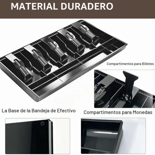Vista 6 de Bandeja de caja registradora de 5 billetes y 4 compartimentos para monedas