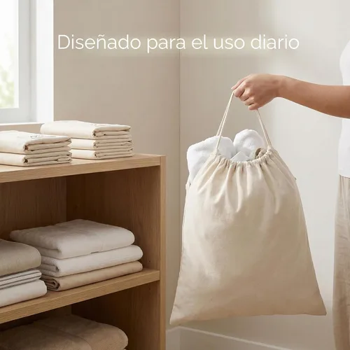 Vista 7 de Urban Villa Bolsa de lavandería 1 paquete de bolsa de lavandería extra grande de lona resistente, bolsas de lavandería de algodón natural, multiuso