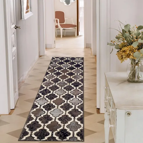 Vista 21 de BLUENILEMILLS BNM - Alfombra de pasillo para interiores con respaldo de yute, perfecta para cocina, dormitorio, madera dura, sala de estar Beige