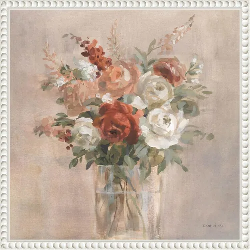 Vista 14 de Amanti Art Lienzo enmarcado para pared, 16 x 16 pulgadas, ramo de rojizo de Danhui Nai, lienzo enmarcado para pared, obras de arte de flores