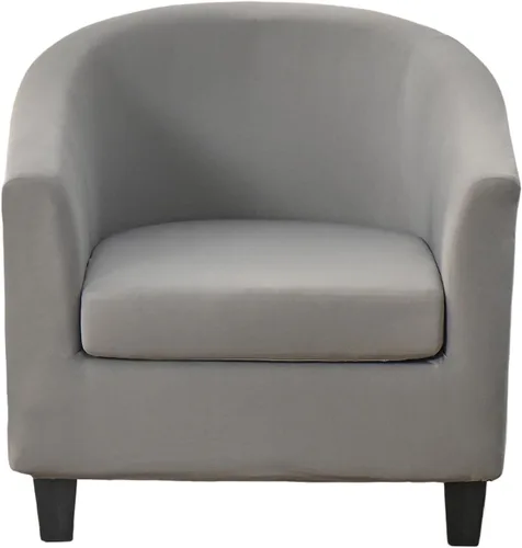 Vista 24 de CRFATOP - Funda elástica para sillón de club (2 piezas) 1 Club Cover & 1 Cushion Cover, Soft Round Tub Sofa Covers, Pet Friendly, Washable