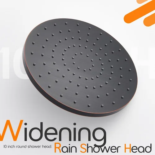 Vista 7 de Sh001ORB-D10 - Cabezal de ducha de lluvia de 10 pulgadas de alto flujo, gran caudal, 2.5 GPM con ángulo giratorio ajustable, bronce aceitado Bronce