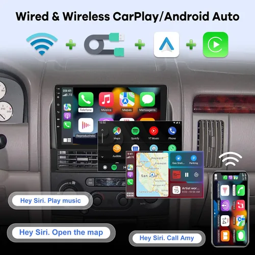 Vista 4 de [2G+32G] Radio de coche para Jeep Grand Cherokee 1999 2000 2001 2002 2003 2004, pantalla táctil Android de 9 pulgadas, estéreo de coche