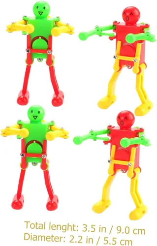 Vista 2 de CHILDWEET 4pcs Windup Dancing Robot para movimiento mecánico ligero divertido educativo sin batería requerida color aleatorio