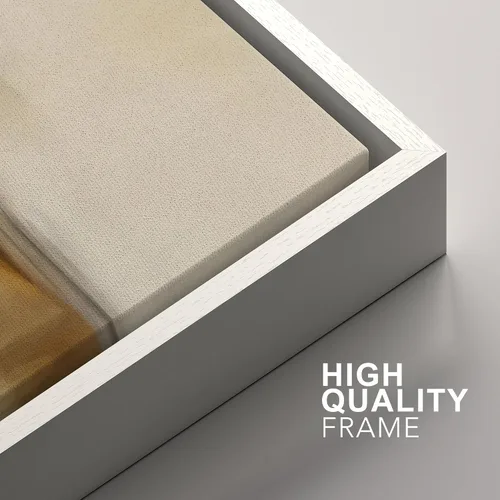 Vista 309 de SIGNFORD - Set de obras de arte en lienzo enmarcado para pared, ilustraciones abstractas de neblina del desierto en tonos neutros beige y marrón