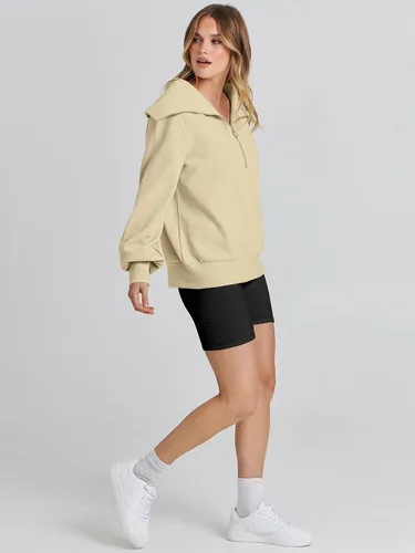 Vista 7 de ANRABESS Sudaderas con capucha para mujer, de gran tamaño, con cremallera de un cuarto, para adolescentes, niñas, ropa de moda Y2K