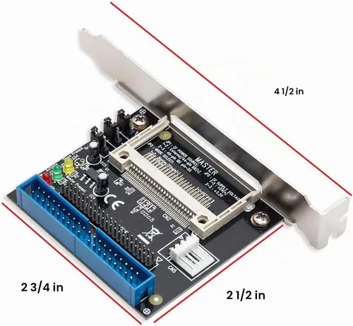 Vista 5 de Syba Adaptador IDE/PATA a CF con soporte Conecta Flash compacto a 2.5 Interfaz de host IDE de 3.5 pulgadas Disco duro SD-CF-IDE-BR