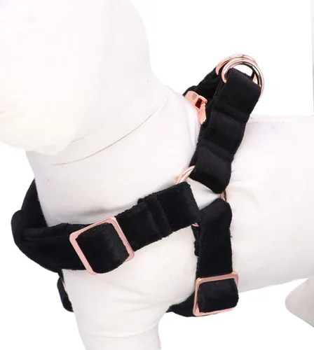 Vista 4 de ARING PET Arnés halter para perro, arnés de terciopelo para perro, arnés halter para perro sin tirones, arnés ajustable resistente para perros
