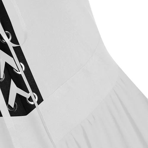 Vista 2 de Vestido punk gótico para mujer, vestido de fiesta de cosplay de Navidad, vestido de Halloween, conjunto bohemio, vestido gótico de cintura alta