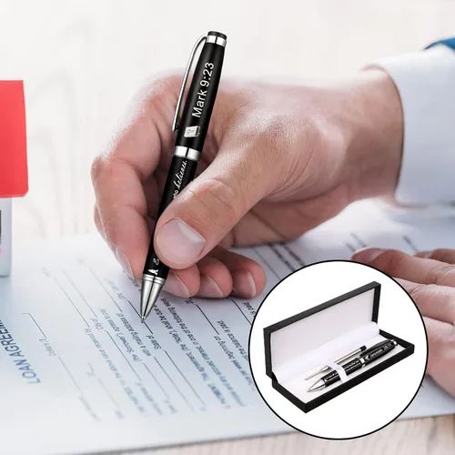 Vista 7 de Chinco Juego de 2 bolígrafos con versículo bíblico cristiano, regalos para pastores para hombres con caja y 2 recambios, bolígrafos inspiradores