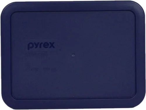 Vista 2 de Pyrex 7210-PC Tapas rectangulares para platos de vidrio, color azul, 3 tazas, Azul oscuro, azul marino