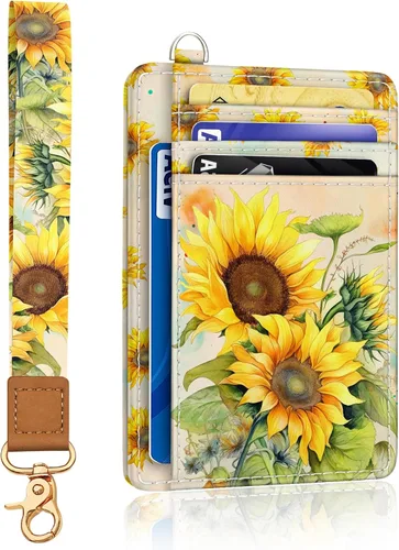 Vista 28 de Yonlevres Cartera delgada para tarjetas de crédito, cartera RFID para mujer, bolsillo frontal, soporte para tarjetas pequeñas, estuche para tarjetas