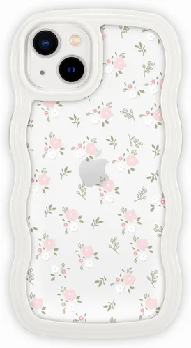 Vista 26 de ZCDAYE Funda compatible con iPhone 11, diseño floral estético, bonita funda rizada y ondulada para mujeres y niñas, funda de TPU suave a prueba