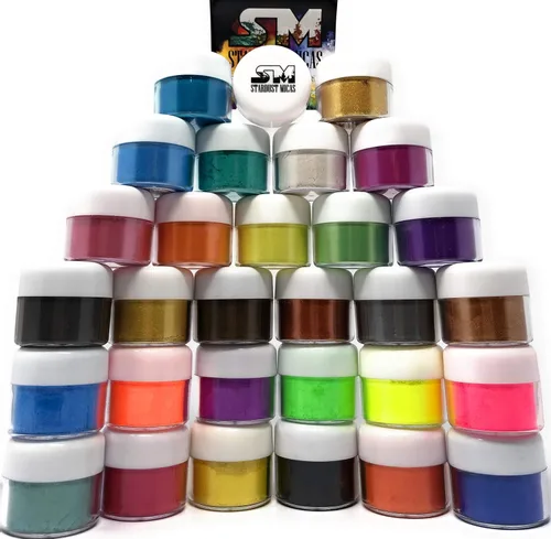Vista 5 de Pigmento en polvo de mica de grado cosmético de pigmentos de perla para colorear slime, resina epoxi, fabricación de jabón, colorante para tinte