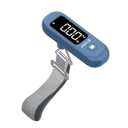 Vista 13 de pack all Báscula de equipaje de 110 libras, báscula digital de equipaje de mano, báscula de peso para maleta de viaje con pantalla LCD, batería
