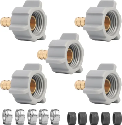 Vista 10 de WiseWater Juego de 4 adaptadores giratorios PEX de 1/2" x 1/2" FNPT para agua potable, accesorios de latón DZR sin plomo con anillos de crimpado