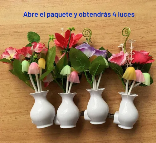 Vista 4 de 4 luces LED de noche enchufables con sensor de atardecer a amanecer, 7 cambios de color, lámparas de pared enchufables para niños adultos
