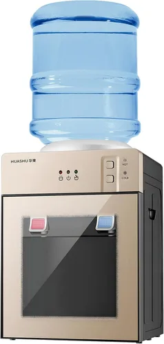 Vista 11 de Mini dispensador de enfriador de agua, dispensador de agua de carga superior para botellas de 1 a 5 galones, dispensador de agua fría/caliente de 3
