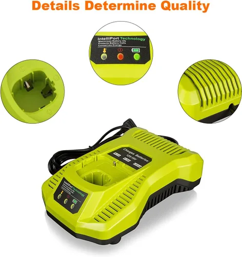 Vista 6 de SKYON 18V P117 Rapid Charger for P117 P118 P131 Battery Charger Compatible with Ryobi One+ P193 P192 P191 P190 P189 P194 P145 P102 P107 P108 PBP007