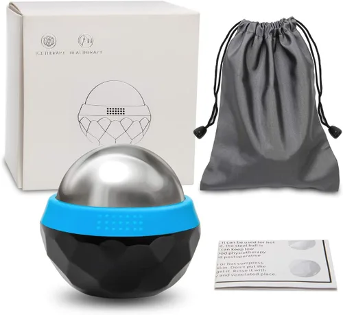 Vista 2 de Coolrunner Bola de rodillo de masaje frío, bola de masaje frío criosfera, terapia de calor y alivio de terapia de frío con núcleo de gel frío, ayuda