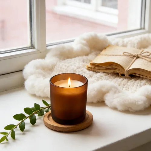 Vista 5 de SUPMIND Paquete de 15 tarros de vidrio para velas, recipientes vacíos de 7 onzas líquidas de ámbar esmerilado con tapas de bambú y etiquetas