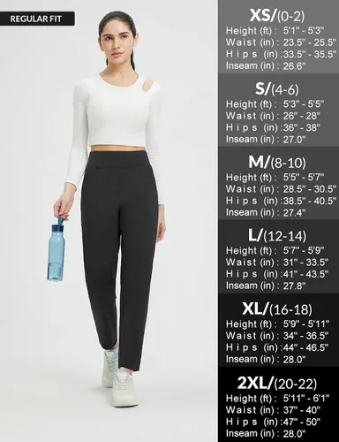 Vista 6 de baleaf Pantalones con forro polar para mujer, pantalones térmicos de viaje, para clima frío, golf, senderismo, nieve, trabajo, casual