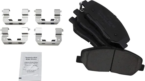 Vista 4 de TRQ Kit de pastillas de freno delanteras y traseras y rotores Kit de productos químicos de freno, pastillas de freno de cerámica compatible