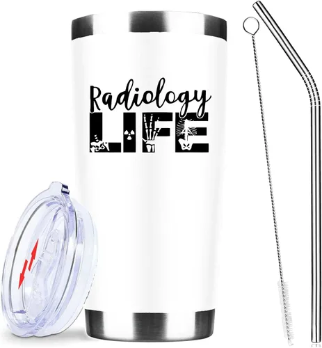Vista 9 de Greys Grays Anatomy Merchandising, mercancía de programa de televisión, vaso de café helado de acero inoxidable aislado de 20 onzas con tapa, popote
