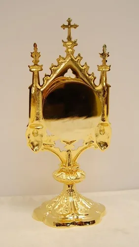 Vista 5 de Relicario tradicional de la iglesia gótica chapada en oro para su reliquia (CCG-10G)