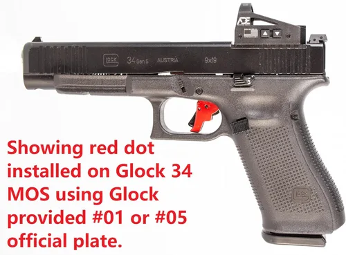 Vista 9 de Ade Advanced Optics Delta RD3-012 - Mira refleja punto rojo + placa de montaje óptica para pistola SW Smith Wesson MP/MP 2.0 Shield, montaje
