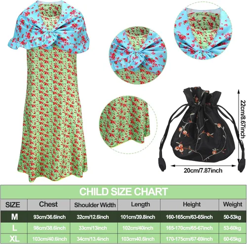Vista 3 de Yingzhao 20 piezas de disfraz de anciana de Halloween para abuela, peluca de abuelita, vestido de tatuajes antiarrugas con rodillos, gafas de caña